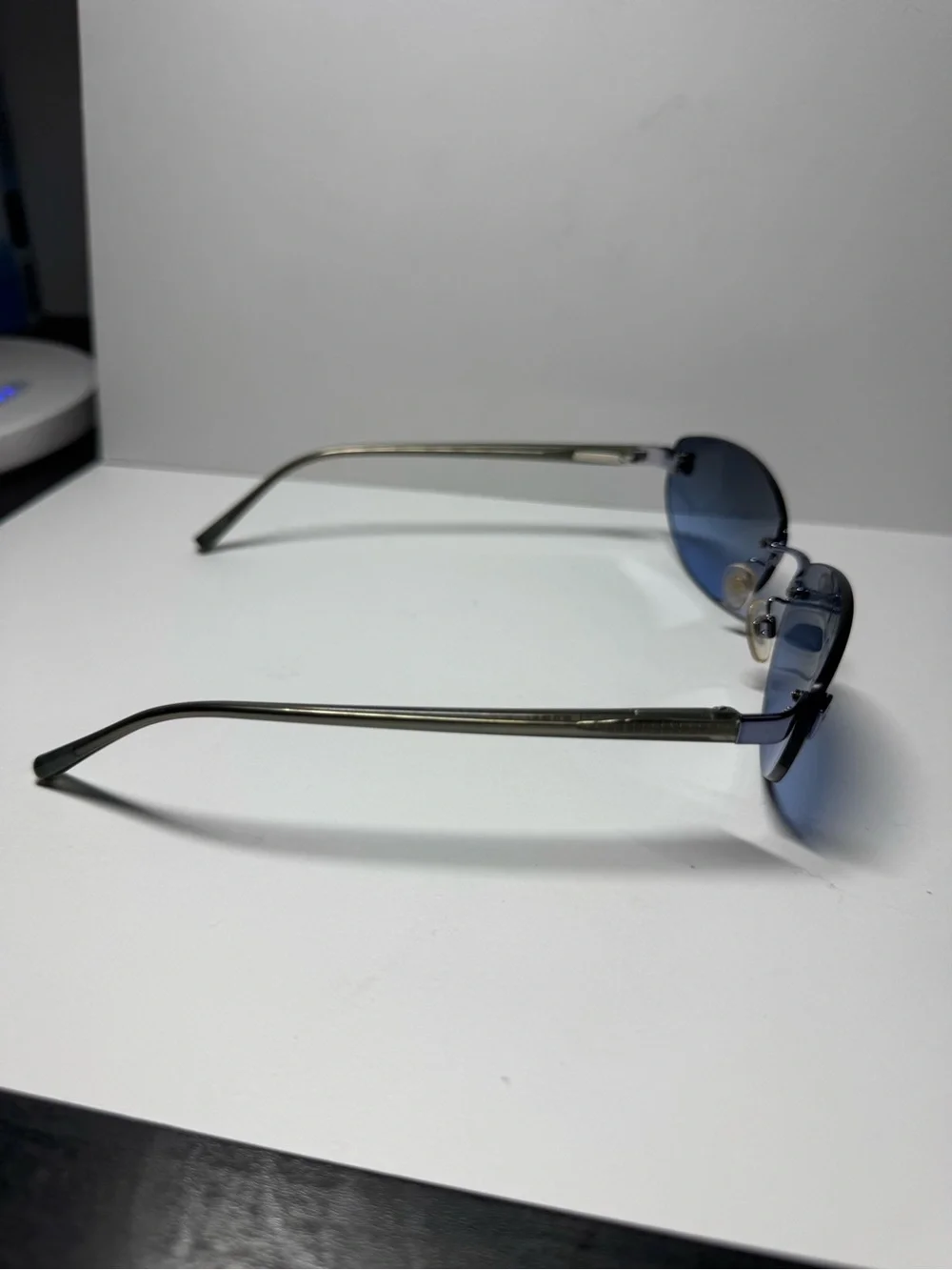 Vintage CHANEL Rimless Sunglasses 4069 C222/8F Excellent Condition Blue Lens